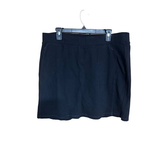 T by Talbots 2Xp Black Golf Tennis Skort zippered Pockets - Picture 1 of 5
